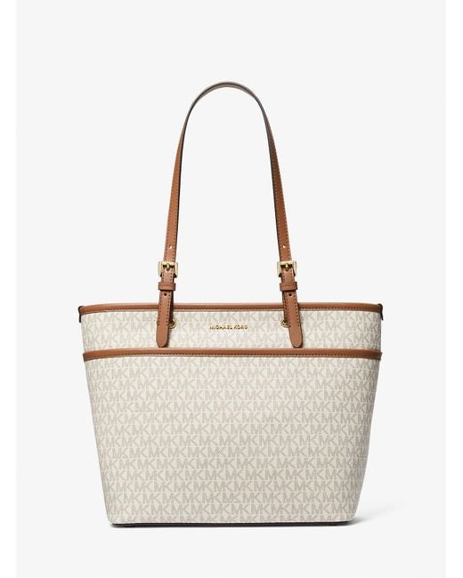 MICHAEL Michael Kors Natural Mk Winston Medium Signature Logo Pocket Tote Bag