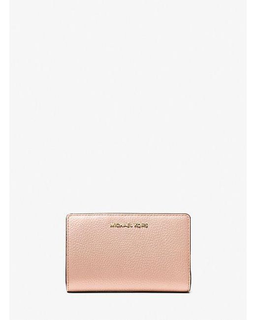 Michael Kors Pink Medium Pebbled Leather Wallet