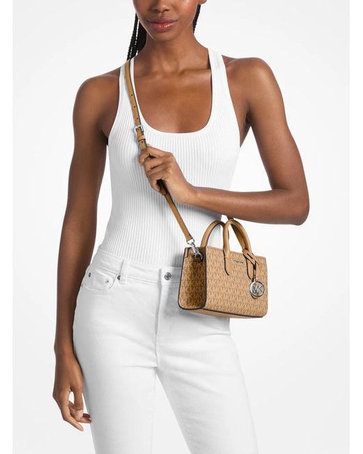 MICHAEL Michael Kors Natural Mk Scarlett Extra-Small Signature Logo Crossbody Bag