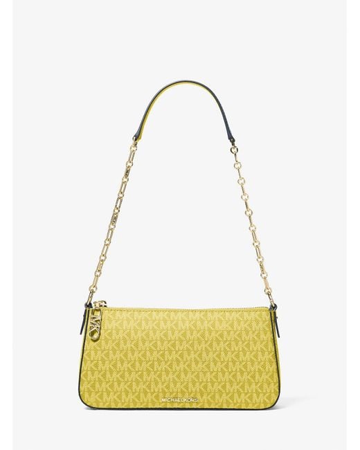 MICHAEL Michael Kors Yellow Mk Empire Medium Signature Logo Chain-Link Pochette