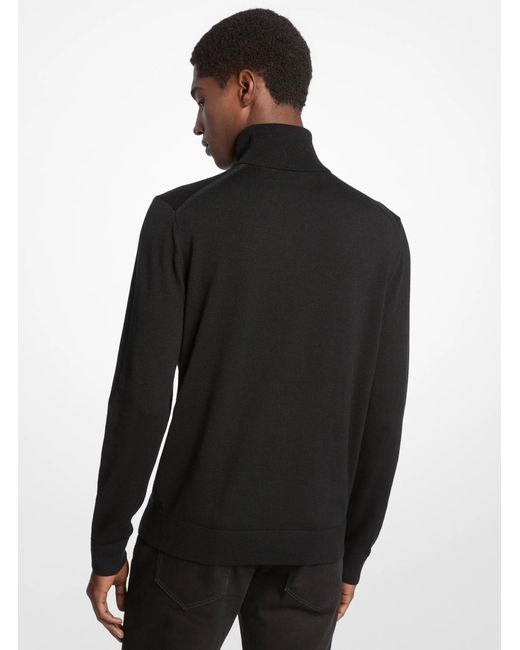 Michael Kors Black Merino Turtleneck Sweater for men