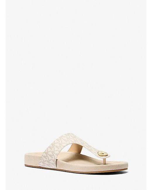 Michael Kors Lucinda Signature Logo Sandal in White | Lyst Canada