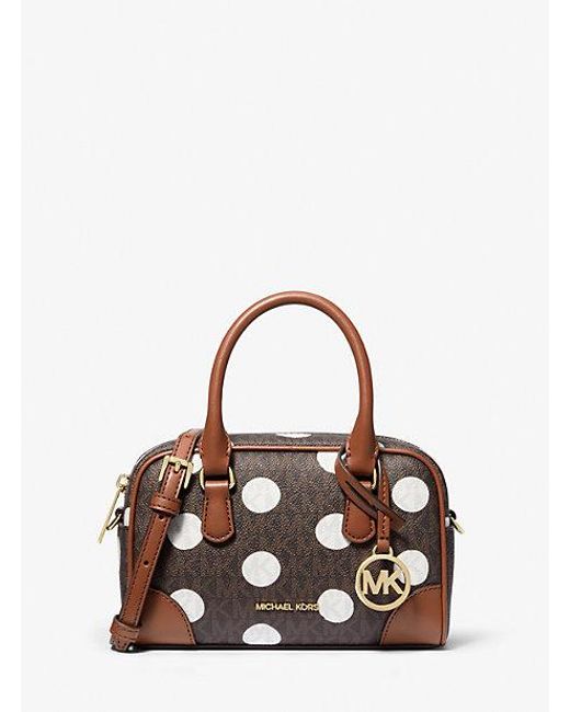 Michael Kors Brown Thompson Extra-Small Polka Dot Signature Logo Satchel