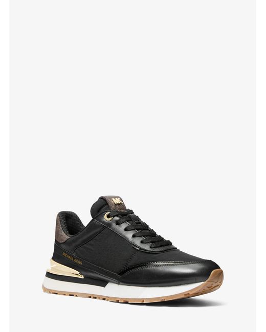MICHAEL Michael Kors White Mk Nova Leather And Nylon Trainer
