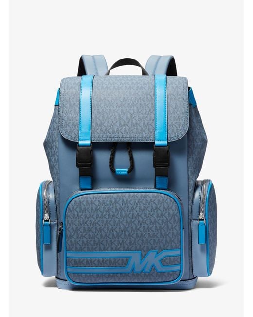 Michael Kors Blue Cooper Graphic Logo Utility Backpack for men