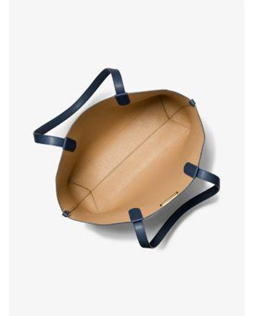 MICHAEL Michael Kors Blue Mk Eliza Extra-Large Pebbled Leather Reversible Tote Bag
