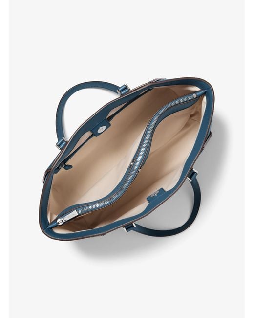 MICHAEL Michael Kors Blue Taryn Large Leather Tote Bag