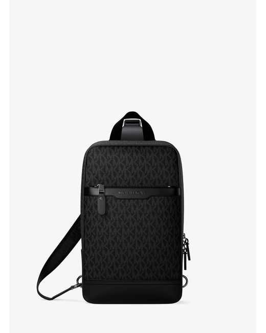 Michael Kors Black Mk Hudson Signature Logo Travel Sling Pack for men