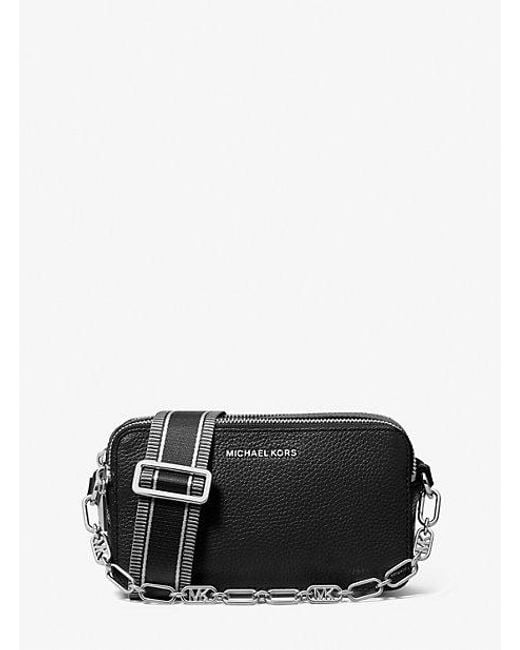 Michael Kors Black Jet Set Small Pebbled Leather Double-zip Camera Bag