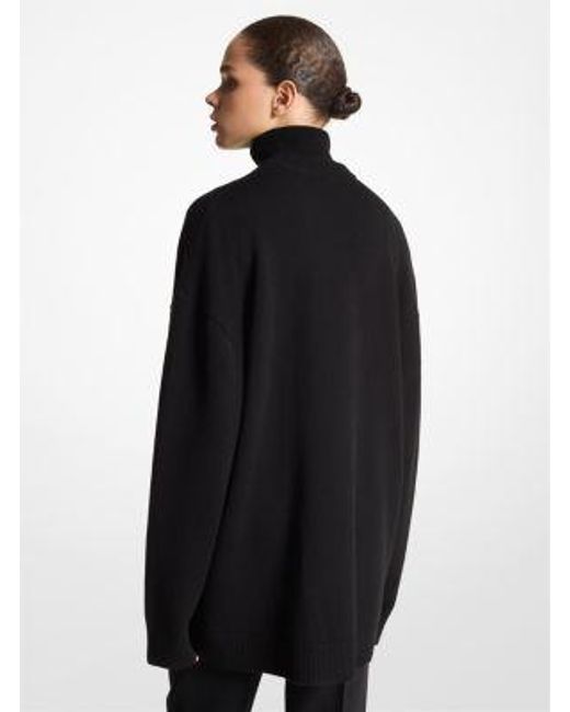 Michael Kors Blue Cashmere Oversized Cardigan