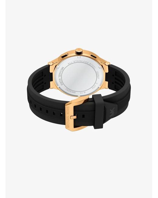 Michael Kors Black Oversized Billie-Tone And Silicone Watch for men