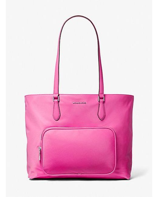 Michael Kors Pink Cara Large Nylon Tote Bag