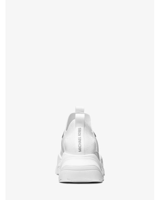 Michael Kors White Mixed-Media Athletic Trainers for men