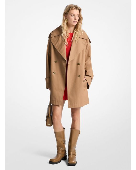 MICHAEL Michael Kors Natural Oversized Cotton Twill Trench Coat