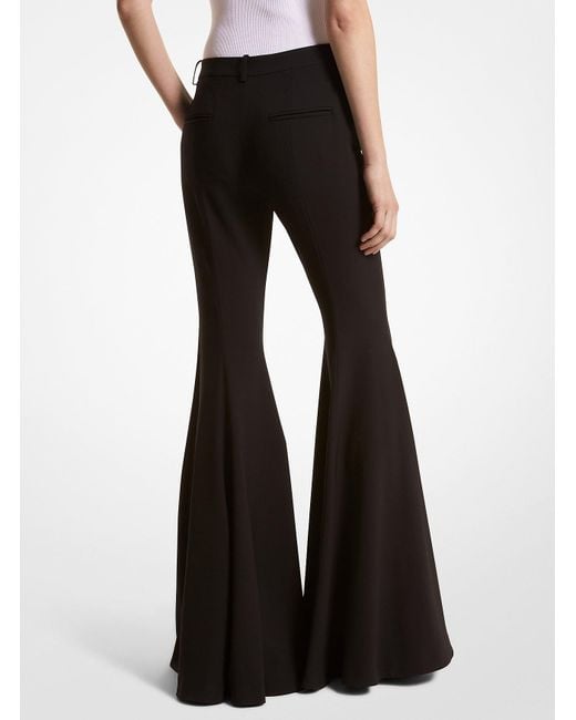Michael Kors White Mk Joplin Wool Bell-Bottom Trousers