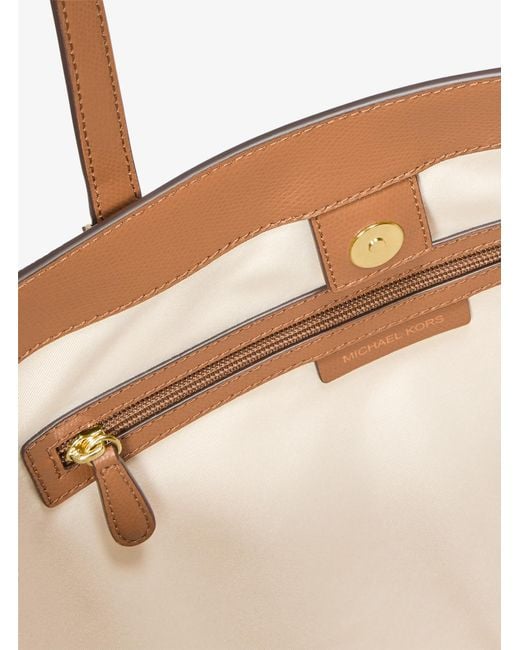 MICHAEL Michael Kors Brown Taryn Large Signature Logo And Leather Tote Bag