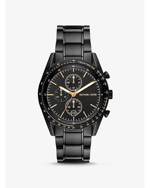 Michael Kors Mk9113 - Accelerator Chronograph Stainless Steel Watch in  Black for Men | Lyst
