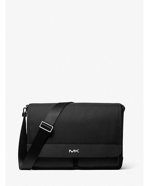 Michael Kors Black Lautner Nylon Utility Messenger Bag for men