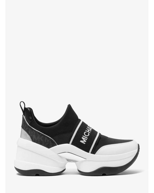Michael Kors Outlet White Mk Olympia Scuba Slip-On Trainer