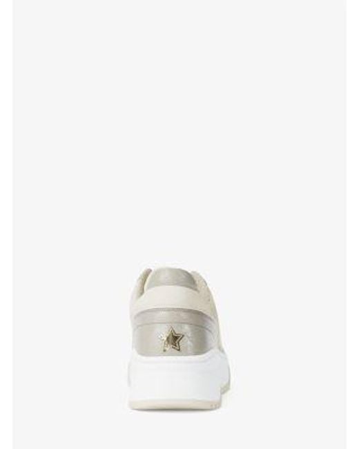 Michael Kors White Lexi Embellished Mixed-Media Sneaker