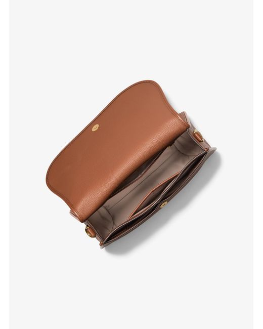 Michael Kors Brown Holmes Medium Pebbled Leather Convertible Messenger Bag