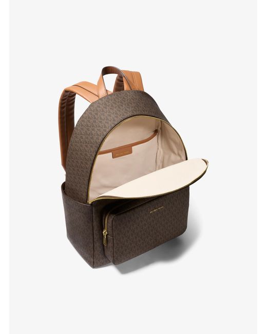 MICHAEL Michael Kors Brown Mk Tanner Large Signature Logo Backpack