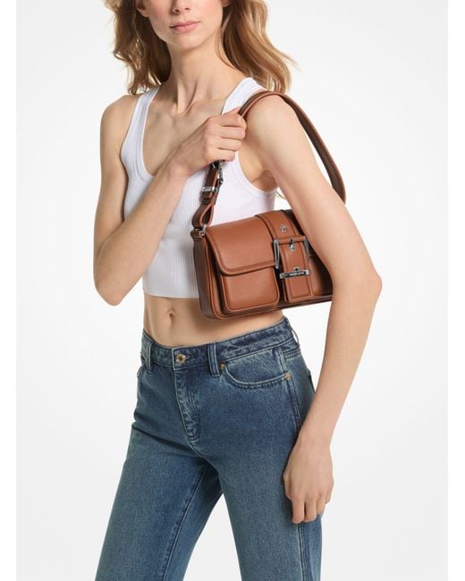 Michael Kors Brown Colby Medium Leather Shoulder Bag