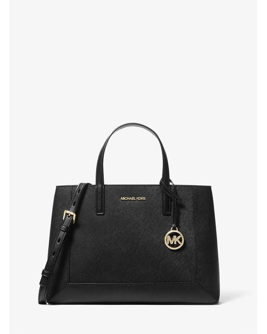 MICHAEL Michael Kors Black Mk Sallie Medium Saffiano Leather Satchel