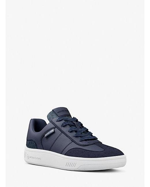 Michael Kors Blue Kai Mixed-Media Sneaker for men