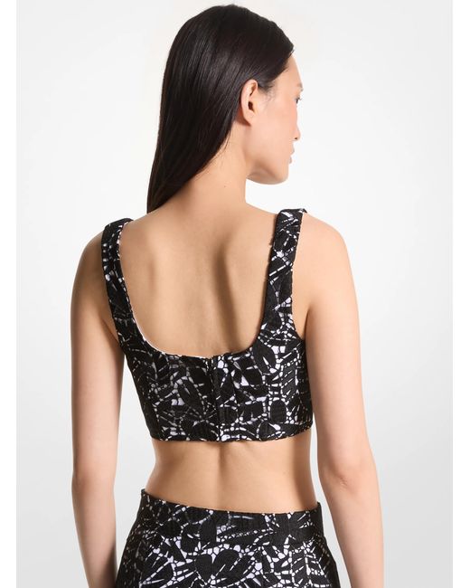 MICHAEL Michael Kors Black Mk Palm Lace Bralette Top