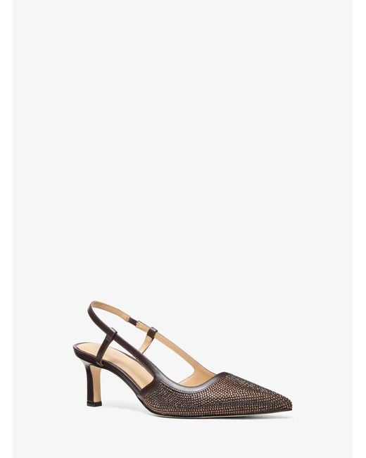 MICHAEL Michael Kors White Mk Alora Suede Slingback Pump