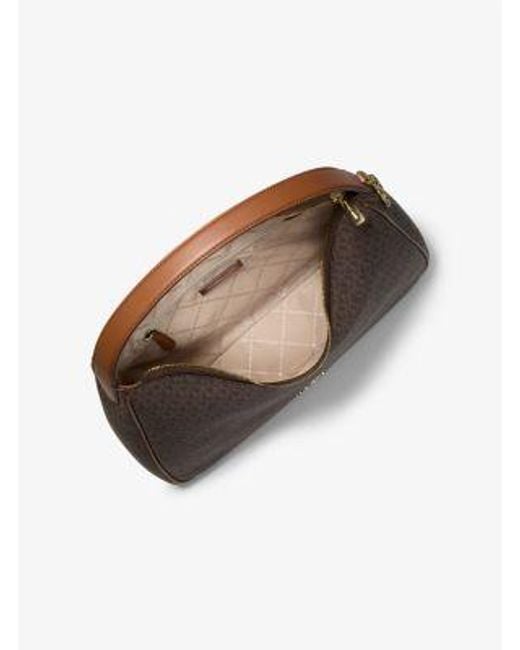 Michael Kors Brown Nayla Medium Signature Logo Shoulder Bag