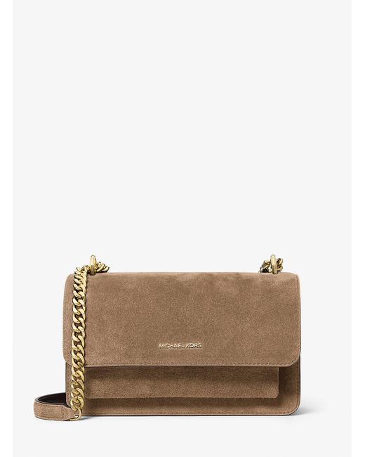 MICHAEL Michael Kors Brown Mk Claire Large Suede Shoulder Bag