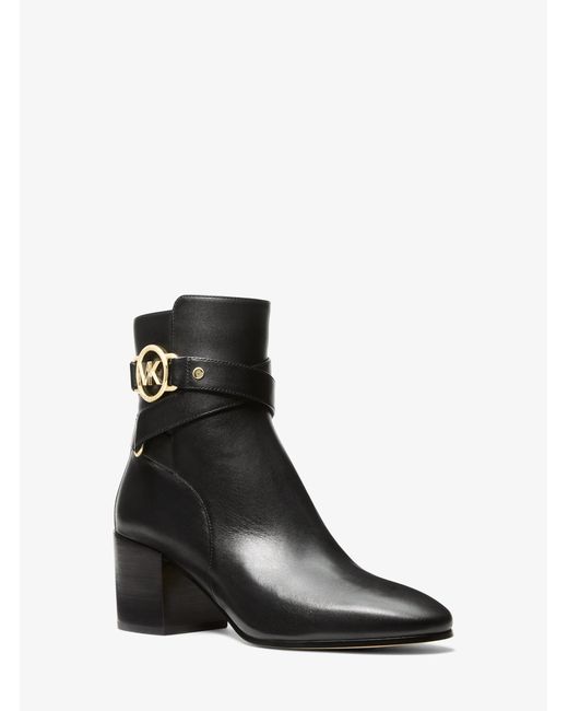 MICHAEL Michael Kors Black Mk Rory Leather Boot