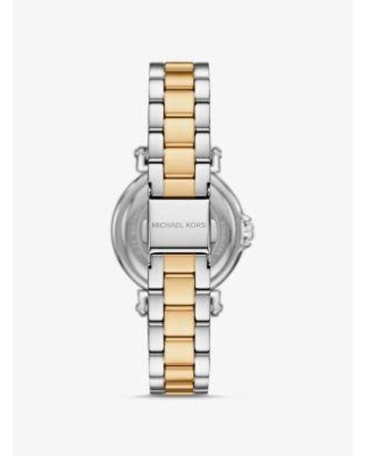 Michael Kors Metallic Mk Mini Maren Pavé Two-Tone Watch