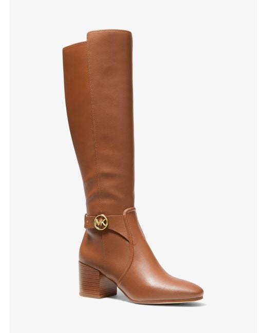 Michael Kors Carmen Faux Leather Riding Boot in Brown Lyst