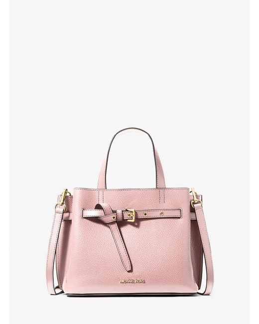 Michael Kors Pink Mk Emilia Small Pebbled Leather Satchel