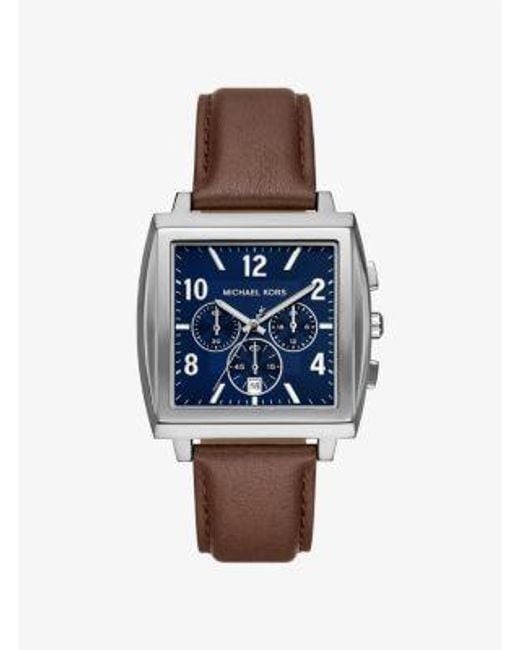 Mkreloj Rhys Oversize En Tono Con Correa De Piel Michael Kors de hombre de color Blue