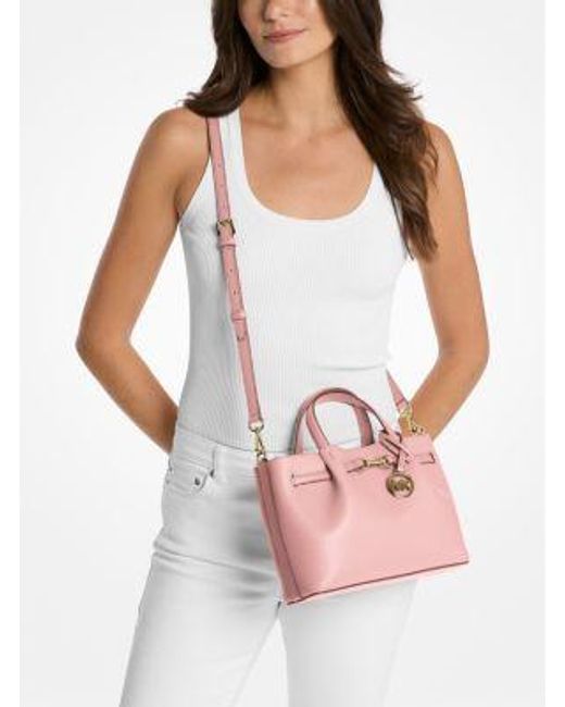 Michael Kors Pink Carson Small Pebbled Leather Satchel