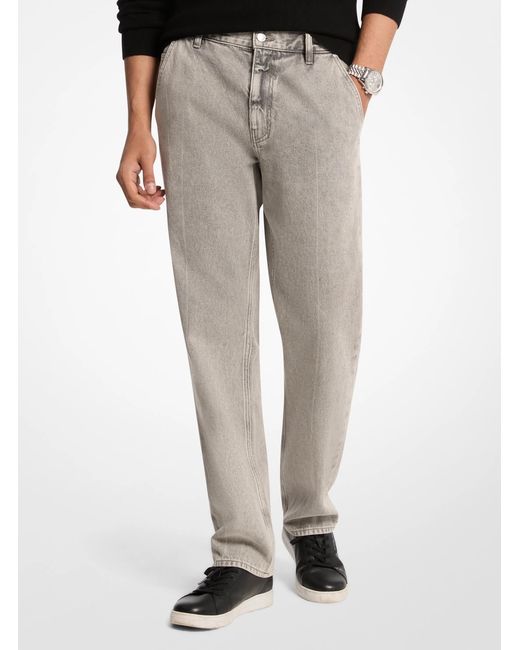 Michael Kors Gray Mk Finn Straight-Fit Stretch Denim Jeans for men
