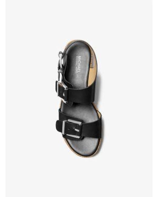 Michael Kors Black Mk Colby Leather Flatform Sandal