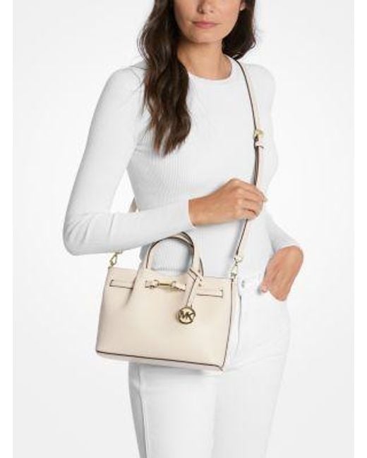 Michael Kors Natural Carson Small Pebbled Leather Satchel