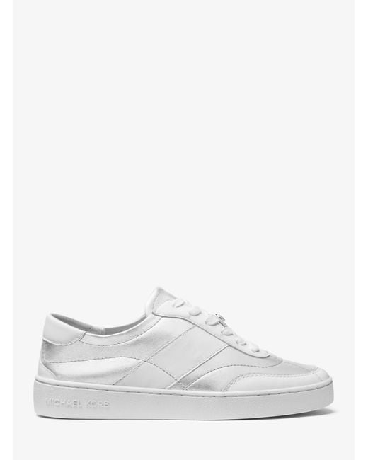 MICHAEL Michael Kors White Mk Kaycee Metallic Leather Trainers
