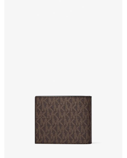 Michael Kors Gray Harrison Logo Billfold Wallet With Passcase for men
