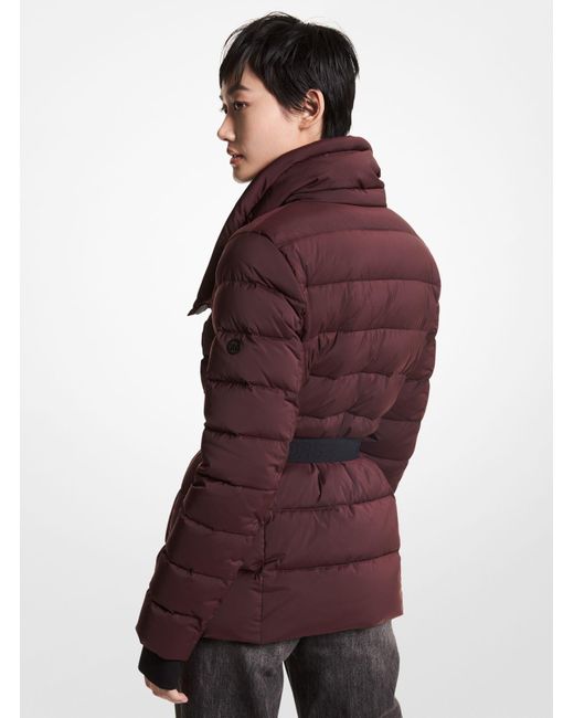 quilted nylon packable puffer jacket