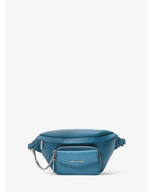 Michael Kors Blue Maisie Large Pebbled Leather 2-in-1 Sling Pack