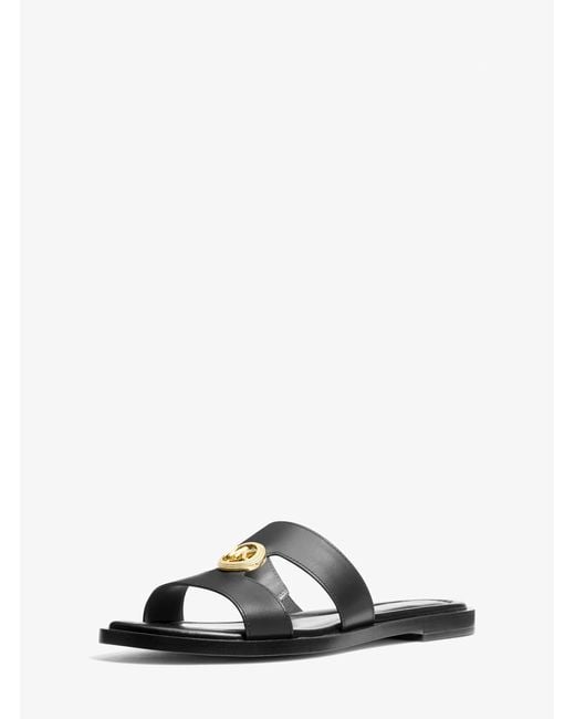 MICHAEL Michael Kors Black Erin Flat Sandals