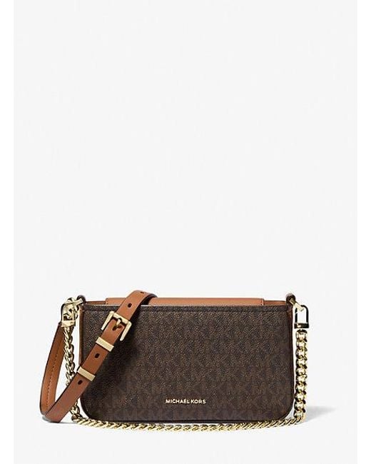 Michael Kors Brown Bryant Small Signature Logo Convertible Pochette