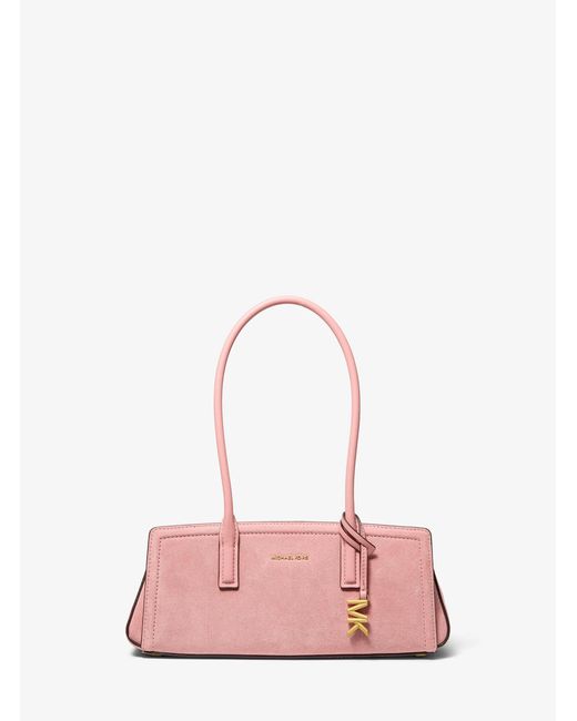 MICHAEL Michael Kors Pink Laila Small Suede Shoulder Bag