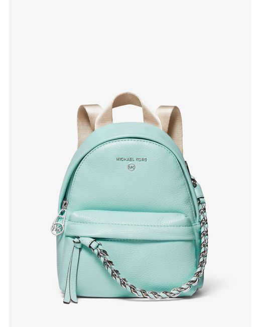 Michael Kors Blue Slater Extra-small Pebbled Leather Convertible Backpack